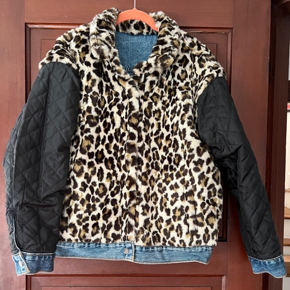 Levi’s trucker reversible leopard fur denim jacket - Picture 2 of 12
